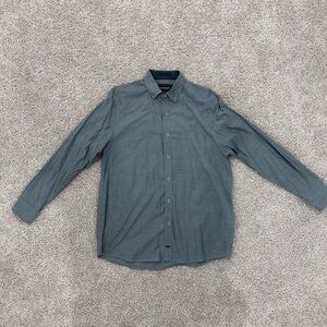Men’s Johnston and Murphy Green Button Down Dress Shirt Size Large